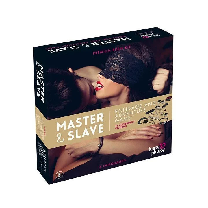 Gra erotyczna Master & Slave z akcesoriami, instrukcją, 10 języków, 18+