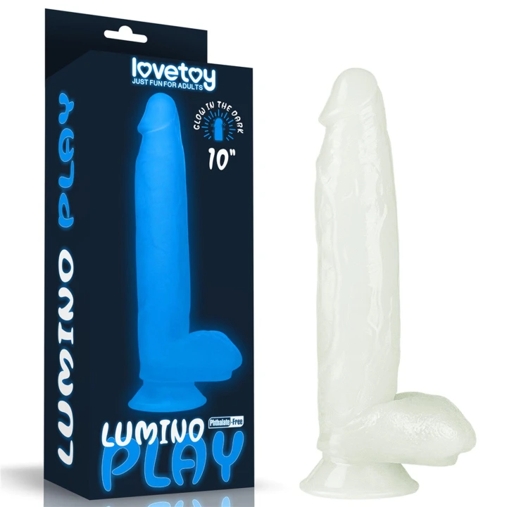 Dildo Lumino Play 10'' - TPE, świecący w ciemności, realistyczna tekstura, łatwy w użyciu
