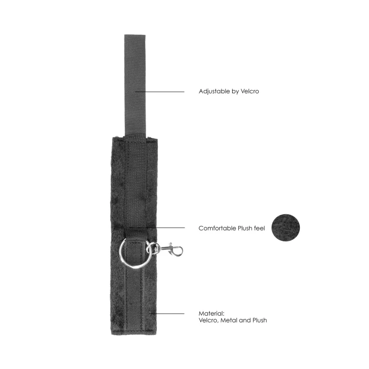 Kajdanki Hogtie z Rzepem Ouch! - Futrzane, Regulowane, Zestaw z Rękami i Nogami