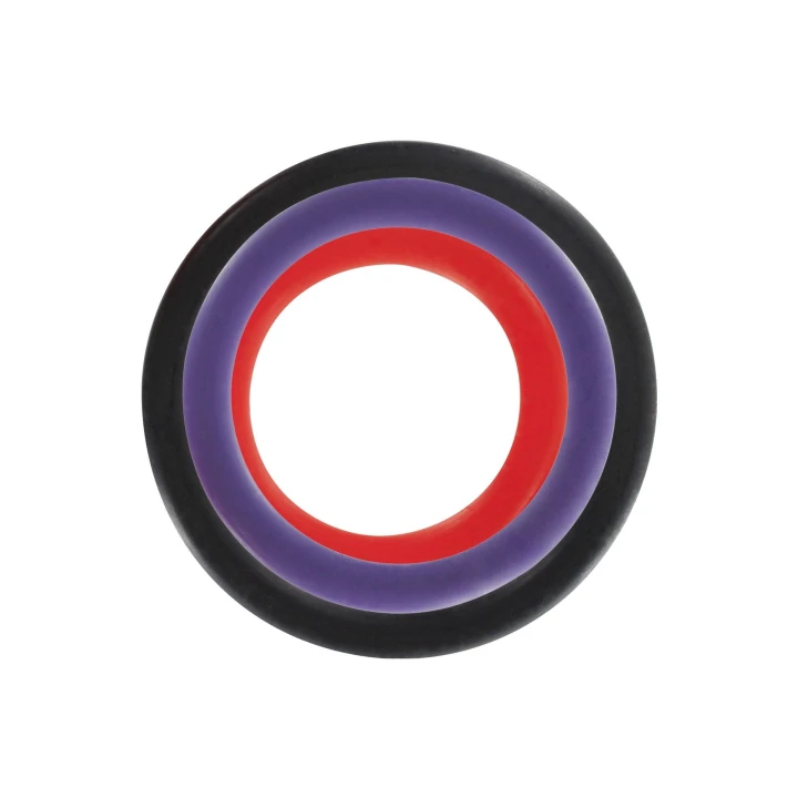 Pierścienie silikonowe w 3 rozmiarach - Super Rozciągliwe, Multikolor, 3szt.