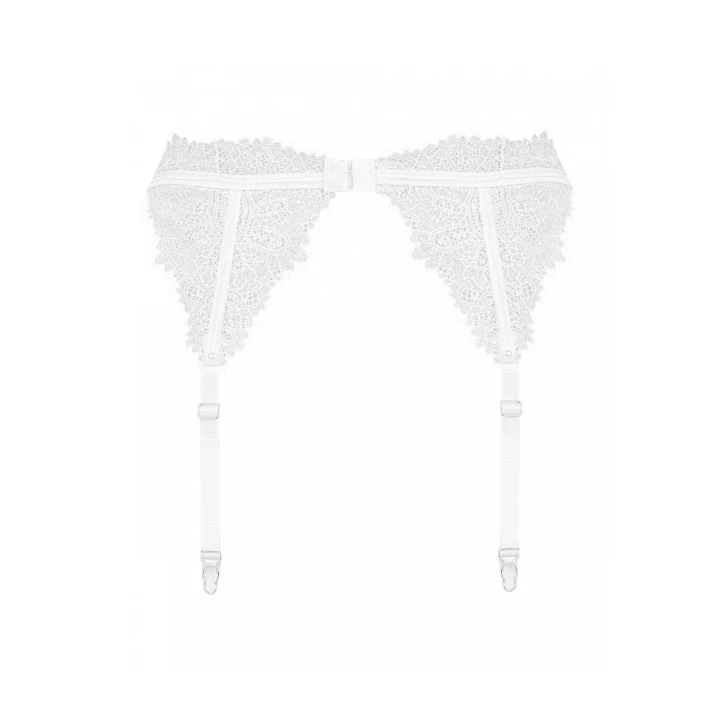 Pas do pończoch Bianelle, OBSESSIVE, elegancka koronka, regulowane paski S/M