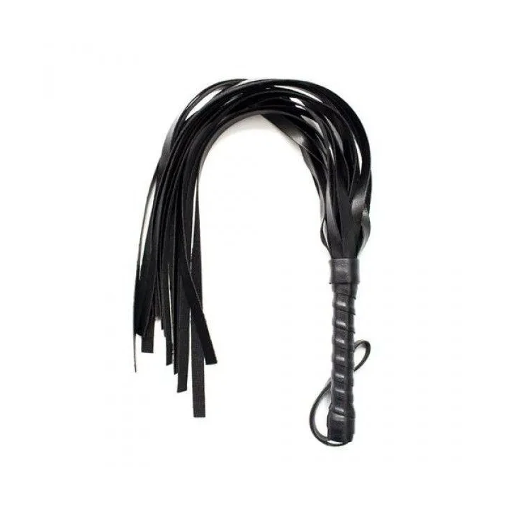 Pejcz - flogger skórzany Fetish Art, frędzle cat-o'-nine-tails, czarny
