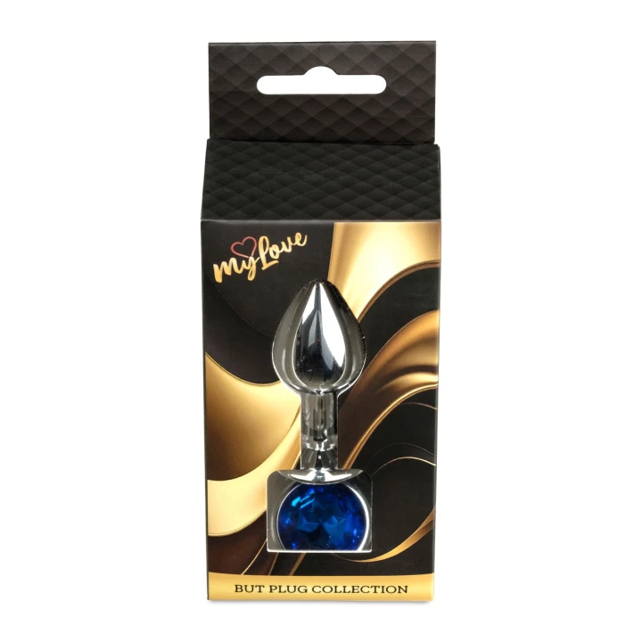 Korek analny – MyLove Jewellery Silver, stal nierdzewna, ciemny niebieski, Ø 2,7 cm