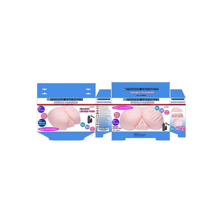 Masturbator wibrujący Double Pleasure, 2.2 kg, realistyczny materiał, intensywne wibracje