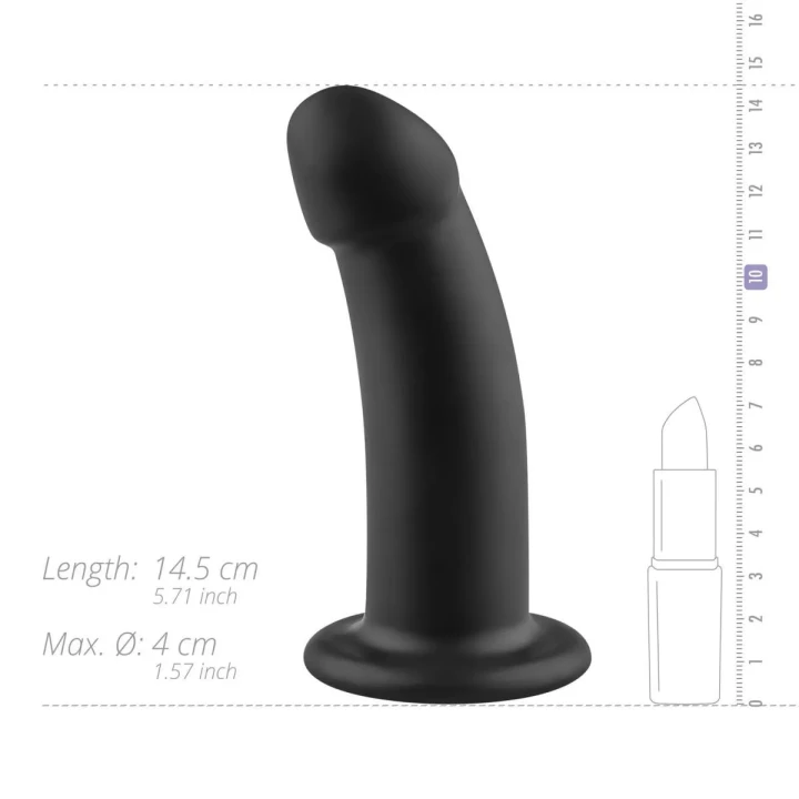 Dildo NO-PARTS Charlie 14,5 cm - ergonomiczny, z silikonu, czarny
