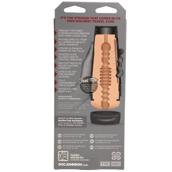 Masturbator ULTRASKYN Jessie Andrews, TPE, teksturowane wnętrze, regulowana intensywność