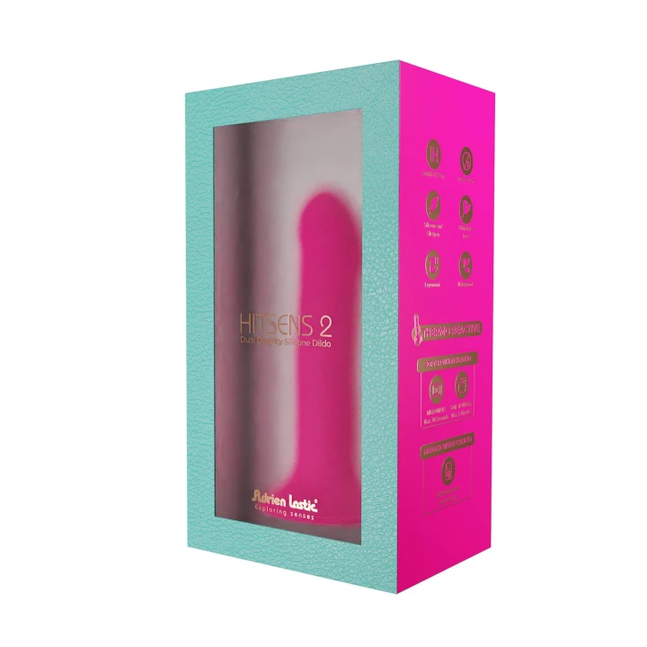 Dildo Hitsens 2, podwójna gęstość, przyssawka, różowa, 17 cm