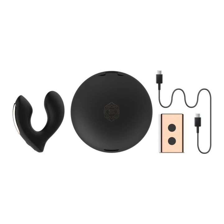 Wibrator do noszenia Rosy Gold - luksusowe etui ładujące, regulowane wibracje, dyskrecja