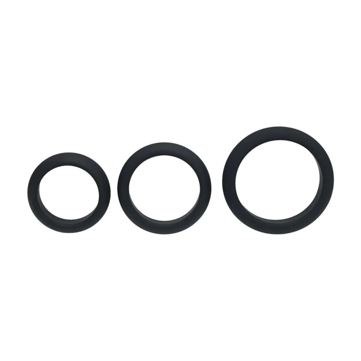 Pierścień silikonowy LEVELZ - zestaw 3 sztuki (S/M/L), elastyczny, czarny