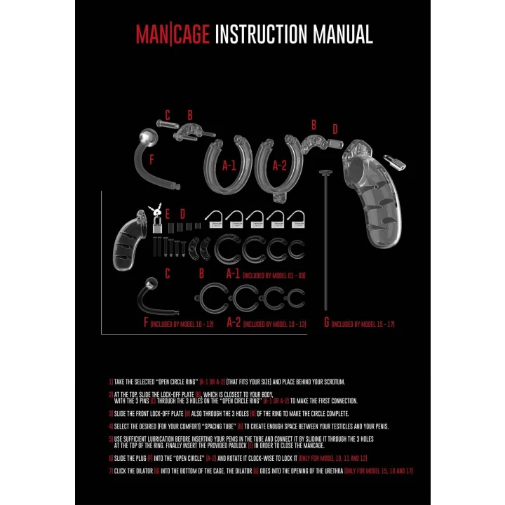 Klatka na penisa Model 16 - Chastity, 4,5 cm, wodoodporna, przezroczysta, silikonowa