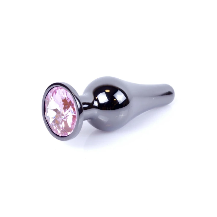 Korek analny (butt plug) MyLove Toys – stal nierdzewna, 9,5 cm, diament ciemne srebro