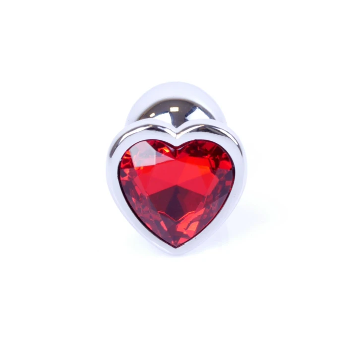 Korek analny - Jewellery Silver Heart PLUG | Stal nierdzewna, kryształ, 2,7 cm