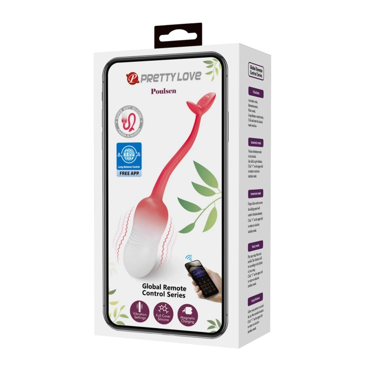 Wibrator jajkowy PRETTYLOVE, 3,3 cm, sterowanie aplikacją, 12 trybów wibracji