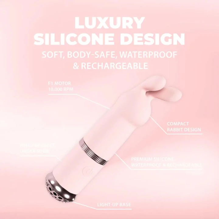 Wibrator typu rabbit Loveline Reve, silikonowy, 10 funkcji, wodoodporny, różowy