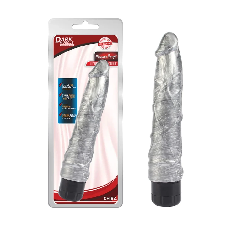 Dildo Pleasure Ranger-Silver, Natural PVC, Realistyczny design, 22.5 cm