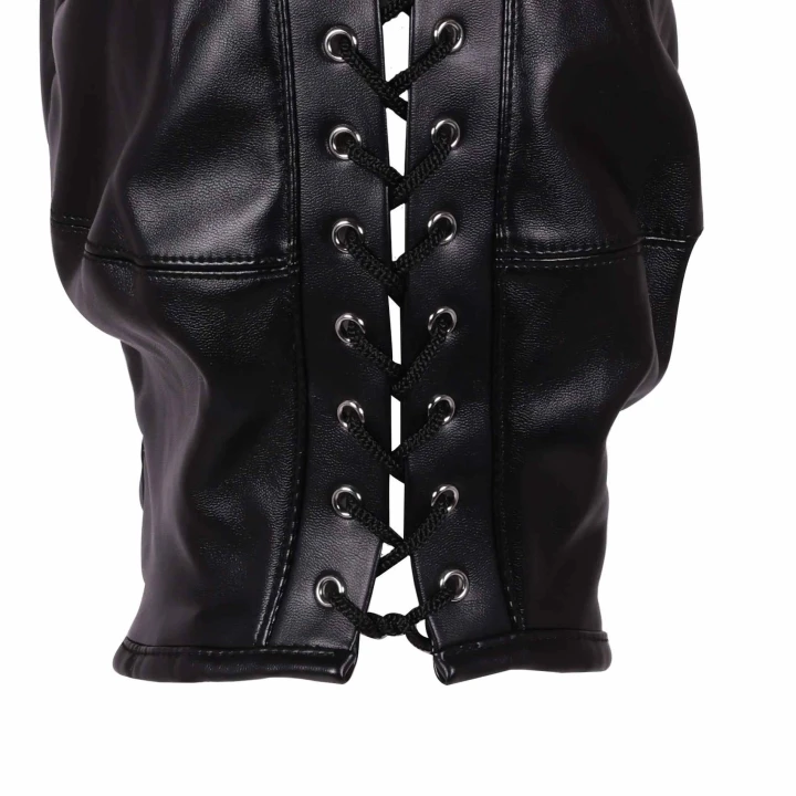 Maska Fetyszowa z Brązowym Kucykiem - Regulowana, Splashproof, Detachable Ponytail