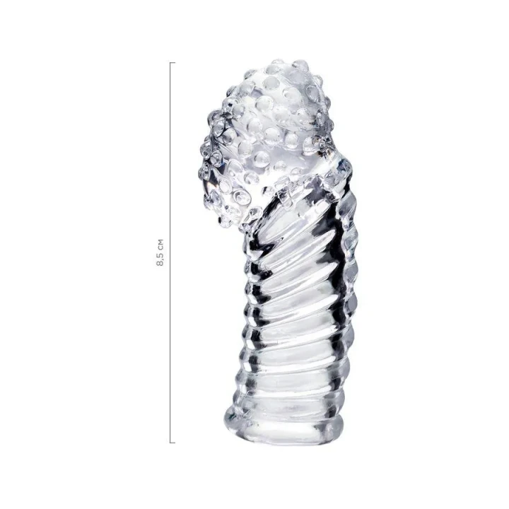 Nasadka powiększająca penisa A-toys, silikonowa, przezroczysta, 8,5 cm