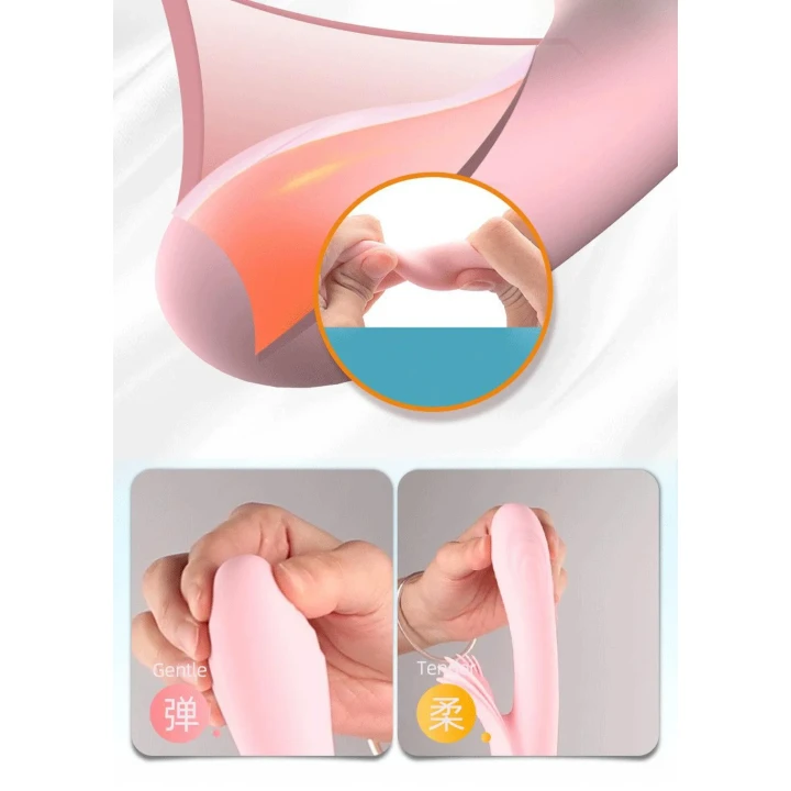 Wibrator wewnętrzny Lilo USB - różowy, 2 silniki, 10 częstotliwości, podgrzewany