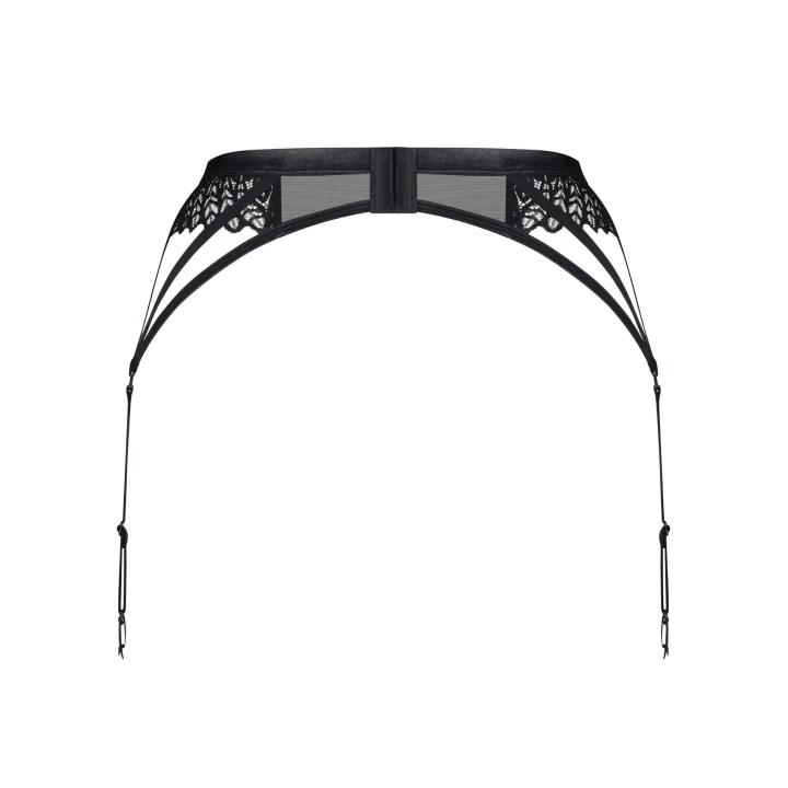 Pas do pończoch OBSESSIVE Donarella, XS/S, czarny, regulowany, 90% poliamid, elastyczny materiał