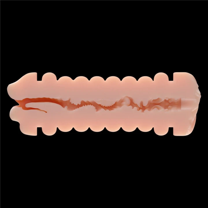 Masturbator dwustronny Virgin-Skin z TPE, długość 22,3 cm, wibrujący