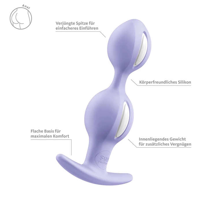 Korek analny B Balls Duo – podwójna kulka, silikonowy, 13 cm