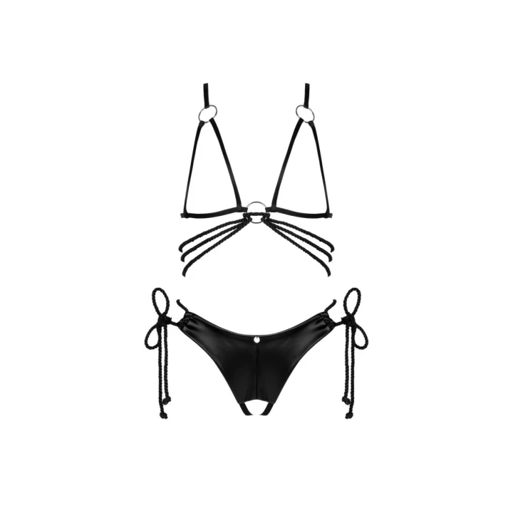 Biustonosz otwarty OBSESSIVE Cordellis O/S - elastyczny, zmysłowy materiał, kokieteryjne wiązania