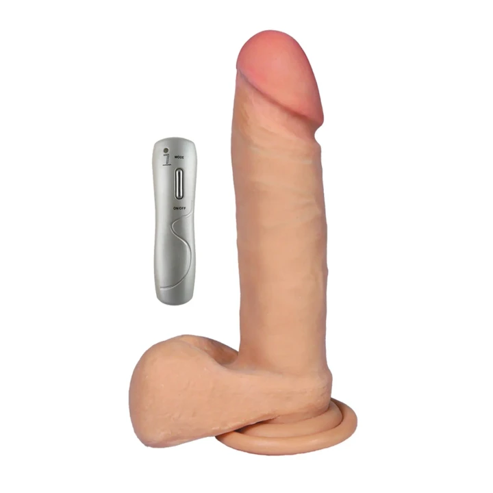 Dildo HEFAJSTOS z cyber skóry, 20,5 cm, 7 rodzajów rotacji, przyssawka