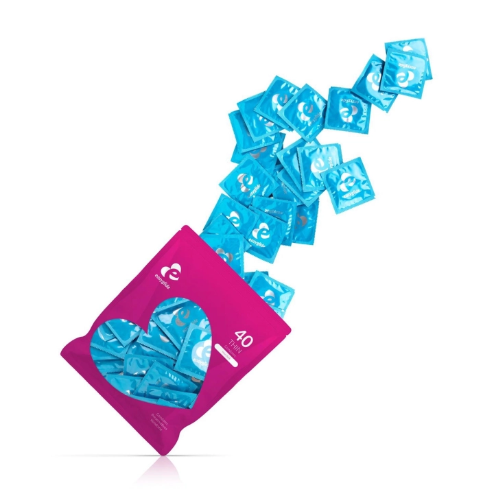 Prezerwatywy ultracienkie EasyGlide – 40 szt., anatomiczne, zwiększona wrażliwość