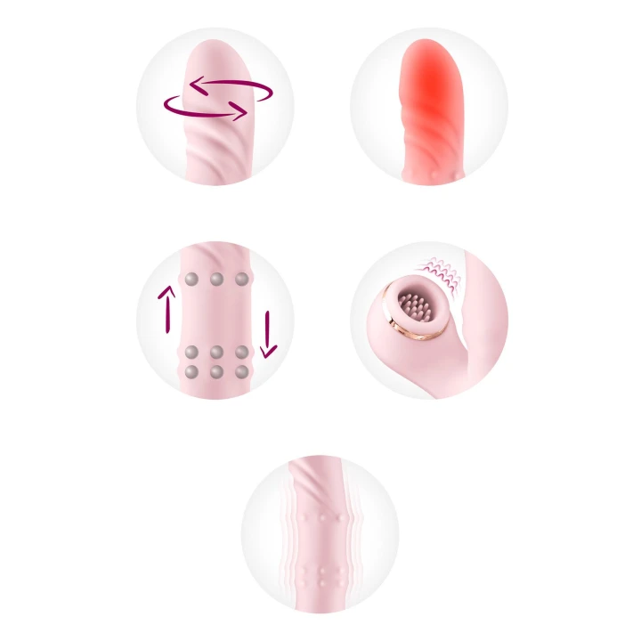 Wibrator Rabbit 5-w-1 CLASSY Yoba, silikon, 9 trybów wibracji, podgrzewanie