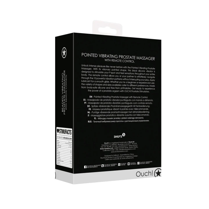 Masażer prostaty OUCH! - Wibrujący, zdalne sterowanie, 10 trybów wibracji, silikon