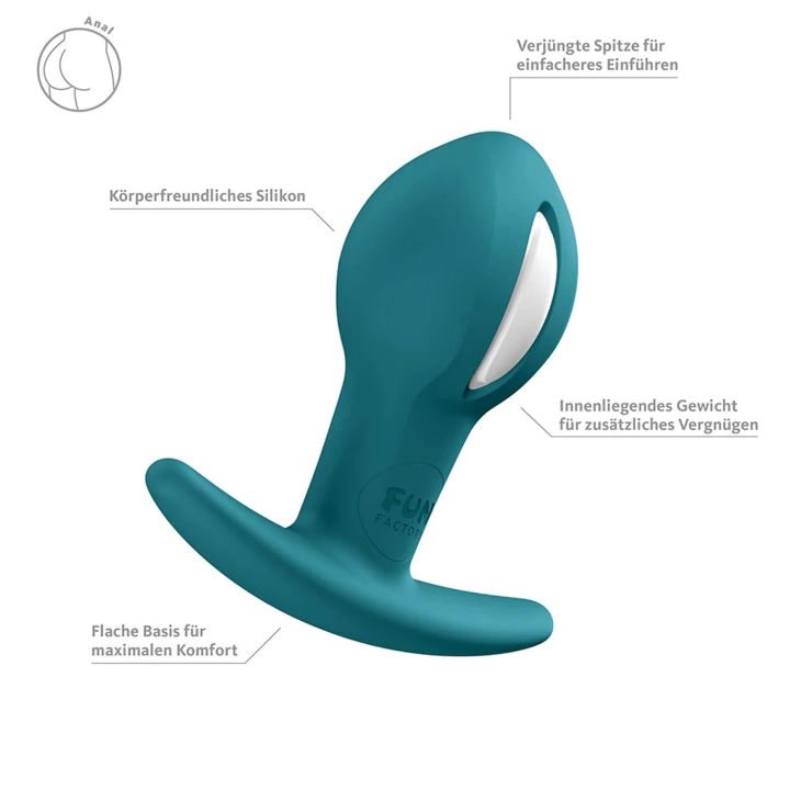 Korek analny B Ball Uno – zielony, 8 cm, ruchome obciążenie