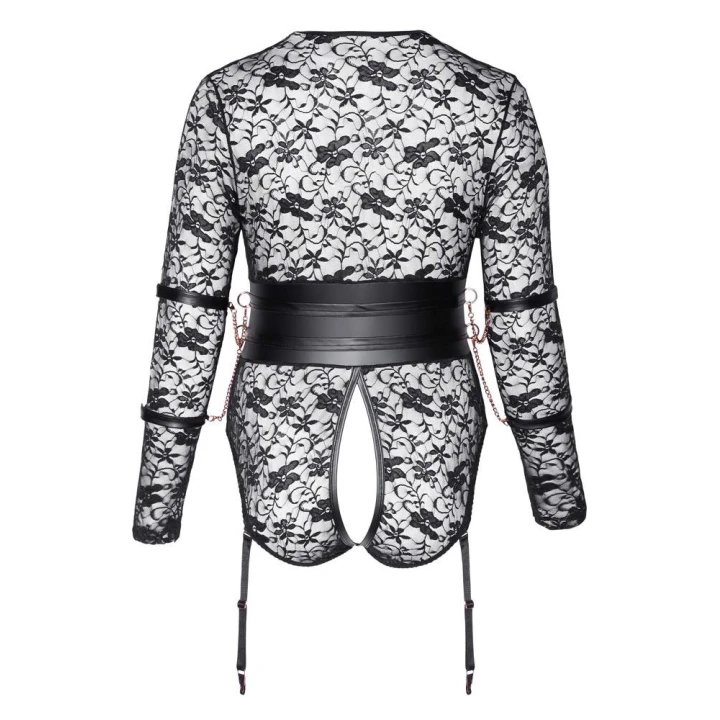 Body COTTELLI LINGERIE BONDAGE 4XL z koronką, regulowane szelki, otwarcie z przodu