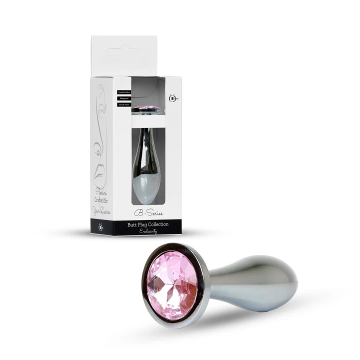 Zatyczka analna Plug-Jewellery Silver PLUG - 9.2 cm, stal nierdzewna, diamentowy akcent
