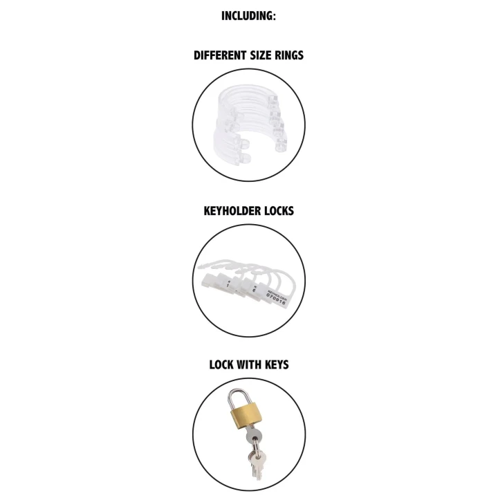 Klatka cnoty akrylowa EXTREME – regulowane dopasowanie, średnica 3.4 cm, długość 7.6 cm