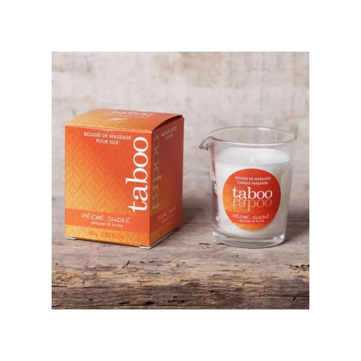 Świeca do masażu Peche Sucre, 100% olejów roślinnych, nawilżająca 60g
