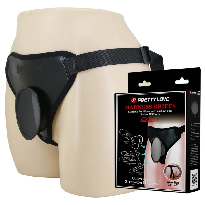 Majtki z uprzężą harness Pretty Love Fogg II, wodoodporne, komfortowy krój, 9 cm