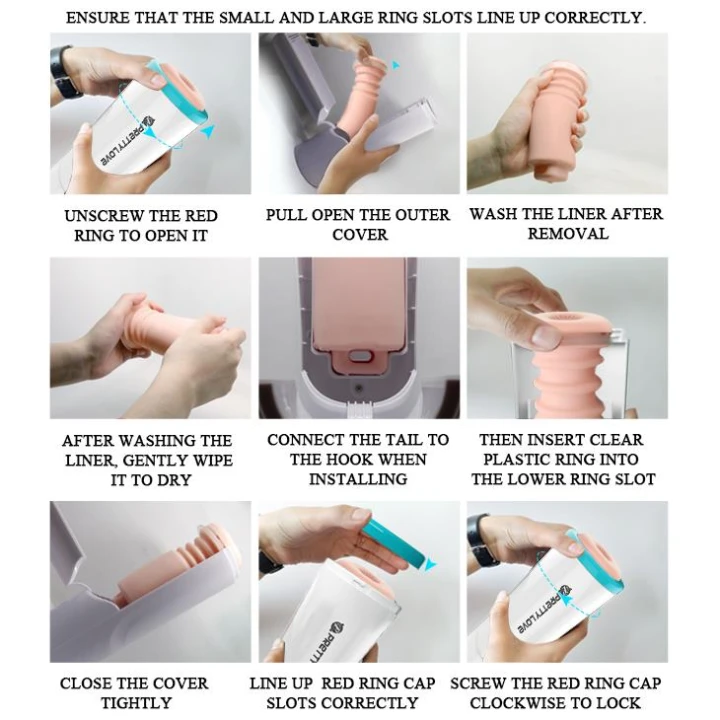 Masturbator - PRETTY LOVE ABY, 3 tryby thrusting, funkcja pamięci, realistyczny design