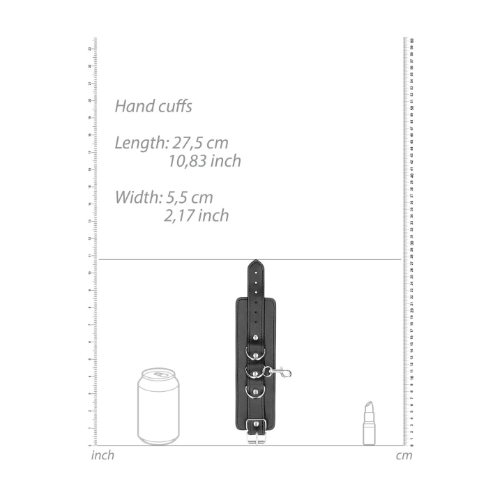Hogtie z skórzanymi mankietami Ouch! - Regulowane, z metalowymi mocowaniami, bezpieczne