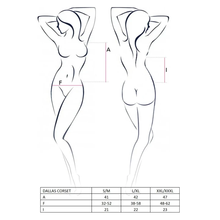 Gorset CASMIR, elastyczna satyna, regulowane ramiączka, rozmiar XXL/XXXL