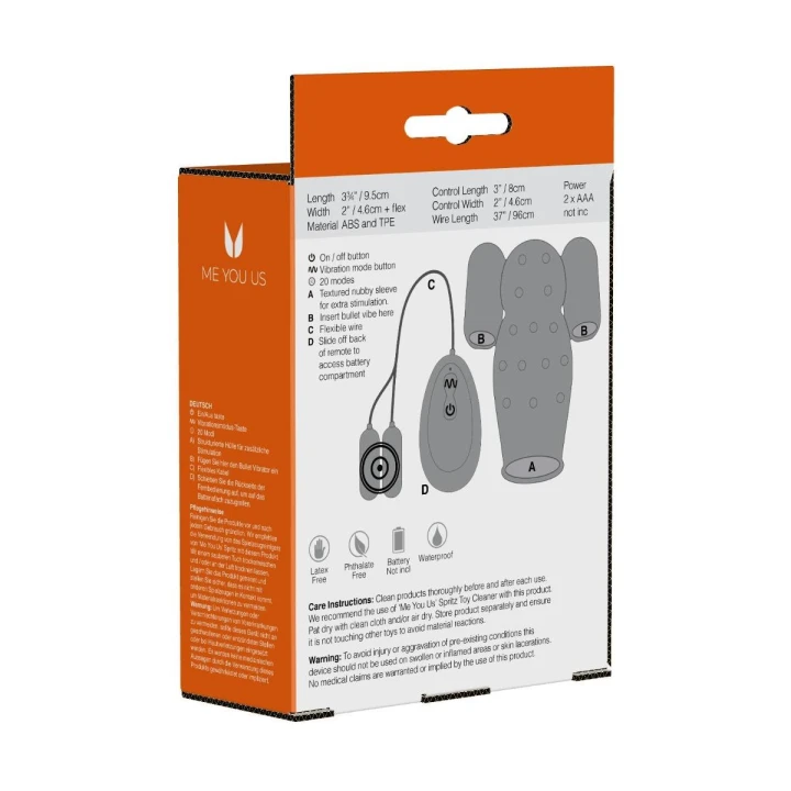 Masturbator wibracyjny Me You Us z miękkim rękawem i stymulującymi guzkami