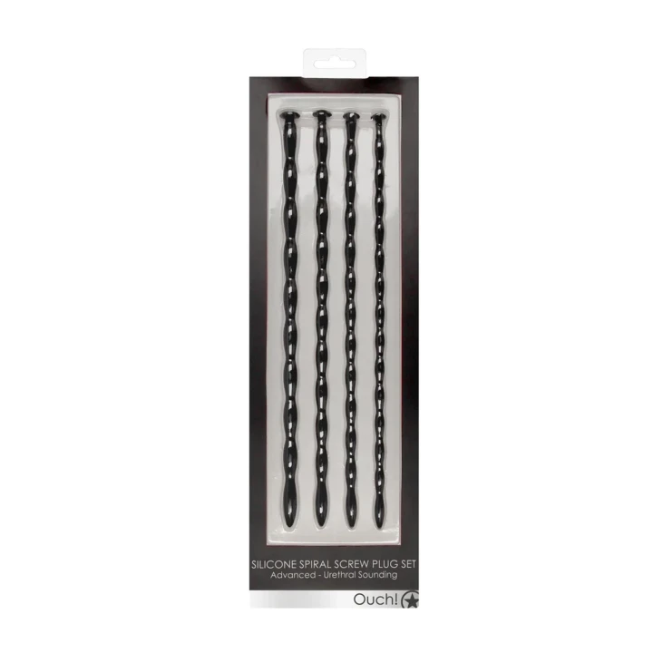 Sonda do cewki moczowej OUCH! - silikonowa, 4 szt., gładkie końcówki, do intensywnej stymulacji