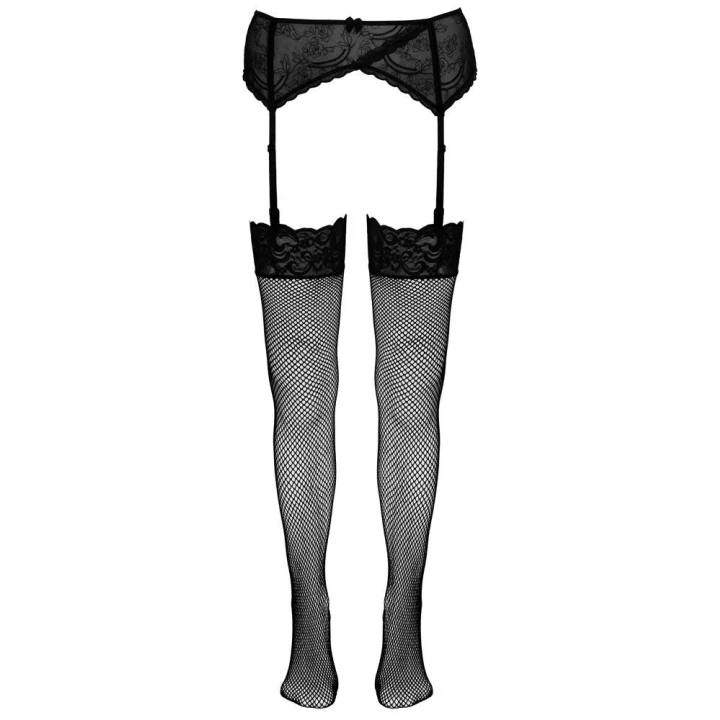 Pończochy koronkowe COTTELLI LINGERIE, z siatki, ozdobne sznurowanie, S/M