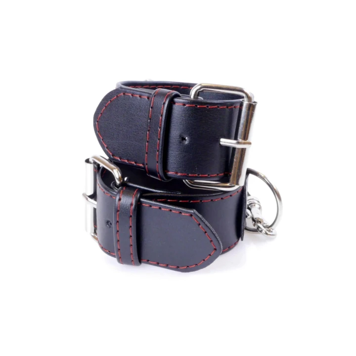 Mankiety do Niewoli Fetish B - 4 cm Szerokości, Regulacja 18-22 cm, Metalowy Łańcuch