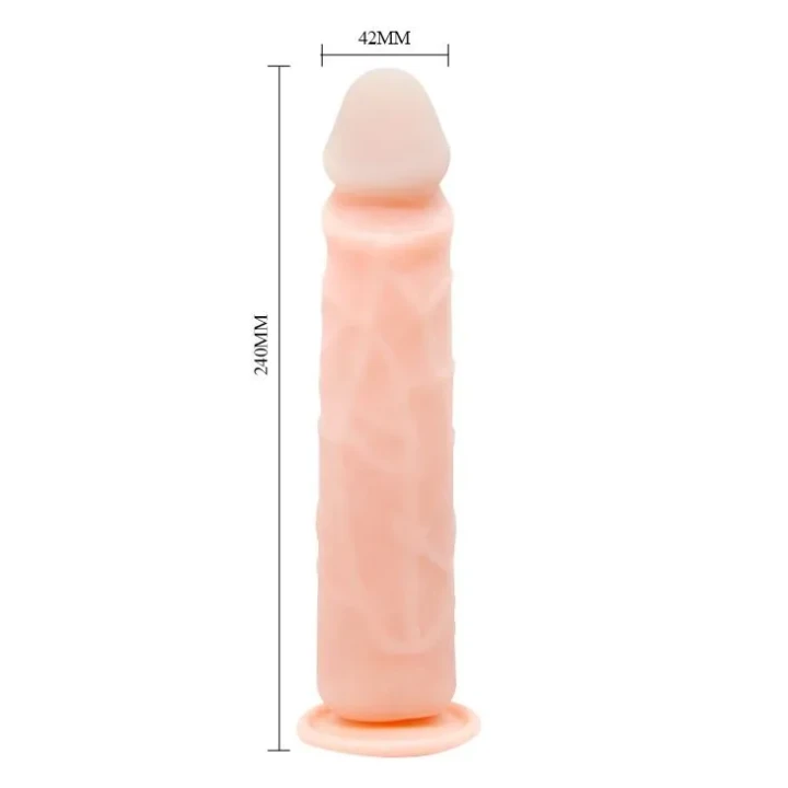 dildo BAILE 24 cm elastyczne, z przyssawką, wodoodporne