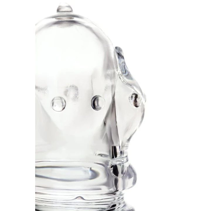 Nakładka na penisa A-Toys Baldi, TPR, przezroczysta, 15,3 cm, podwójna przyjemność