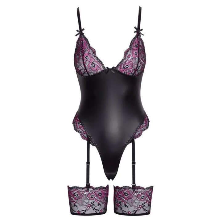 Body string Cottelli LINGERIE, 45% poliester, 45% poliamid, regulowane ramiączka, koronkowe detale