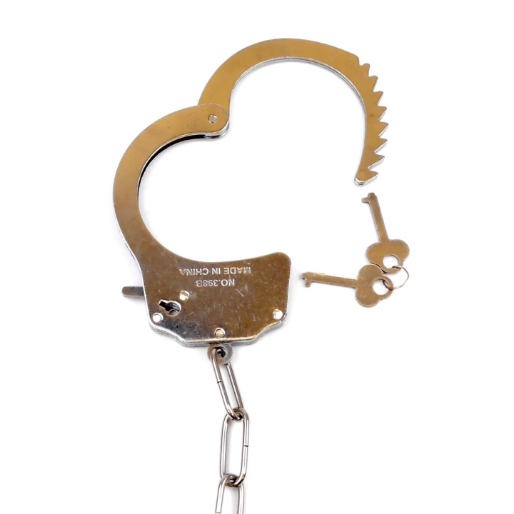 Kajdanki Fetish B - Seria, Metalowe, Regulowane, Pluszowe Osłony, 29,5 cm