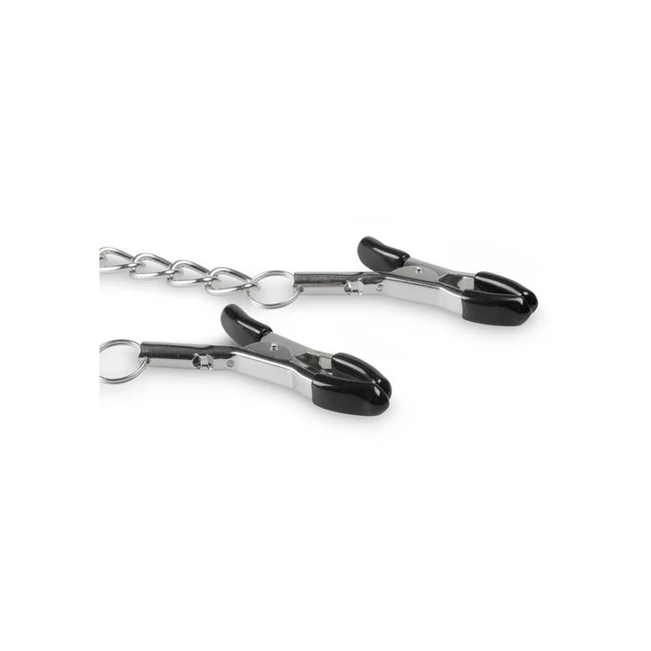 Zaciski na sutki z łańcuchem EasyToys, metalowe, długość 44 cm, srebrne