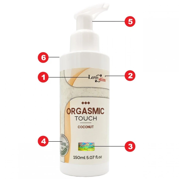 Żel do masażu erotycznego LoveStim Orgasmic Touch, kokosowy, 150 ml, nawilżający