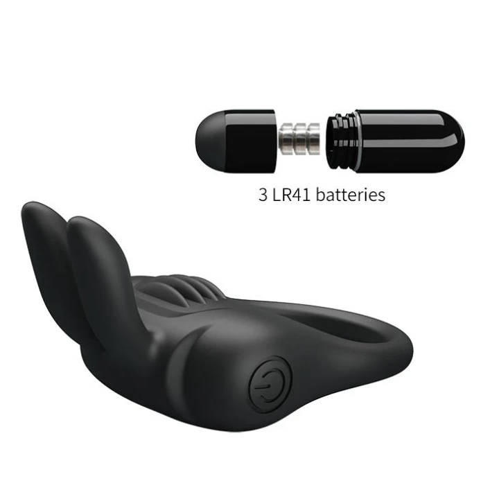 Wibrator królika PRETTY LOVE - DAVION, Silikon ABS, Wibrujący, Czarny